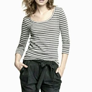 J. Crew Painter Stripe Zip Tee